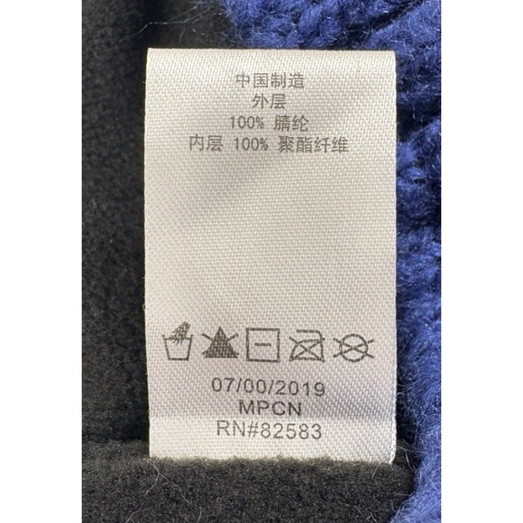 Turtle Fur USA Knit Fleece Lined Winter Pom Beanie Cap Red White Blue - Picture 5 of 8